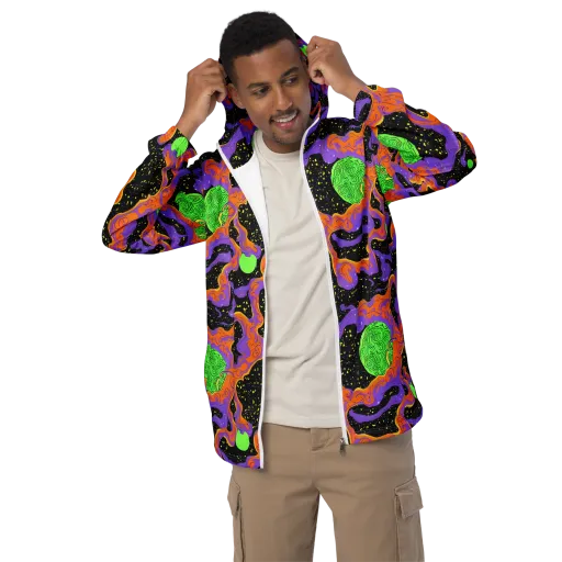 Purple Voltage on a Men's Windbreaker