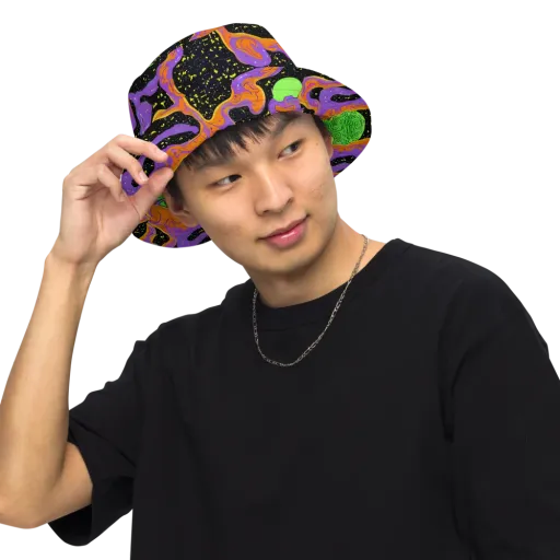 Purple Voltage on a Reversible Bucket Hat
