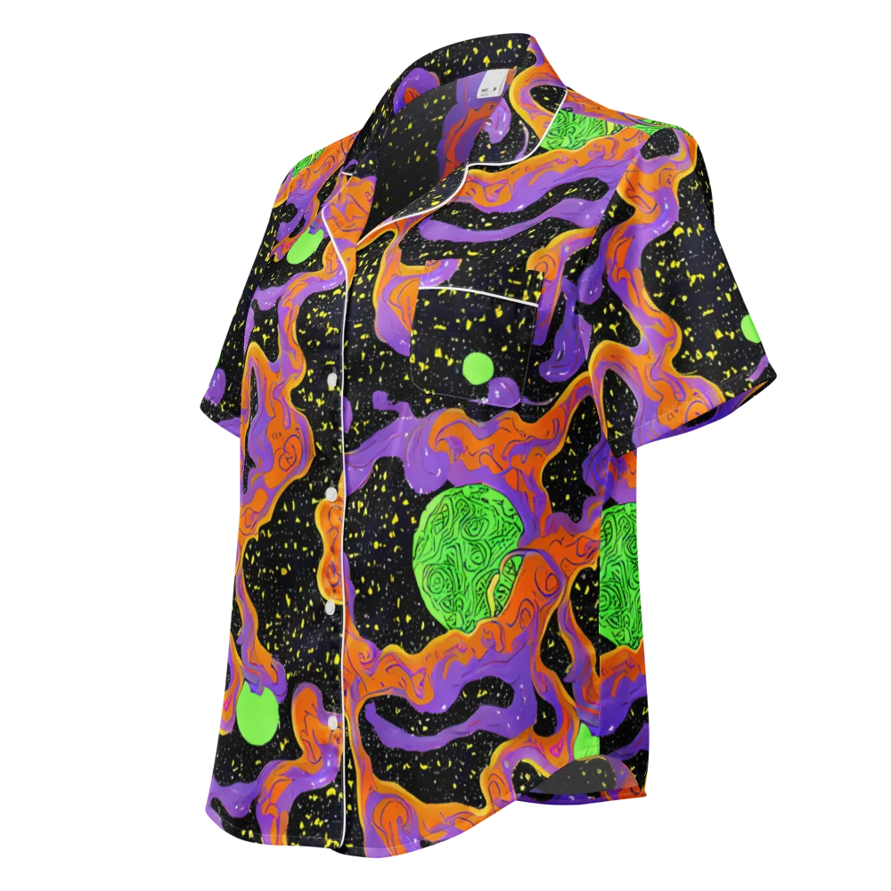 Purple Voltage on Women's Short Sleeve Pajama Top — Left Front