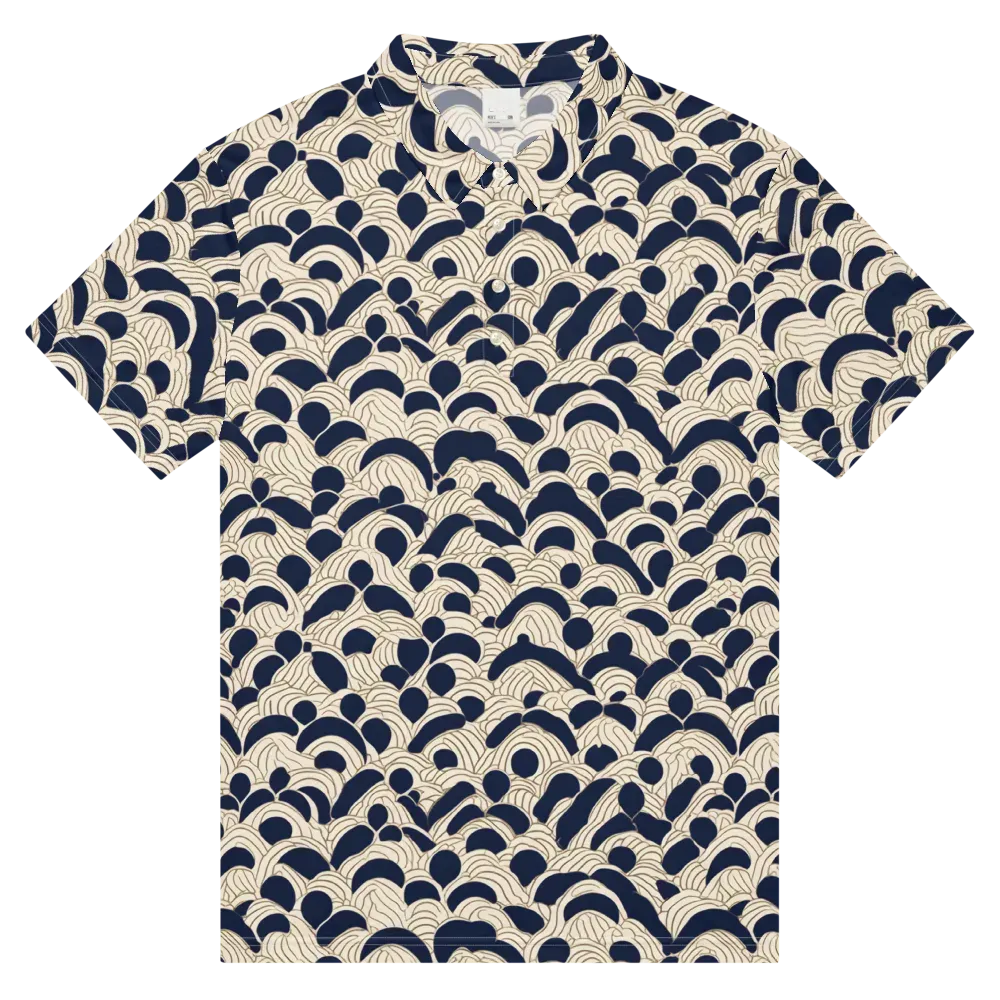 Midnight Seigaiha on Men's Slim Fit Polo Shirt — Front