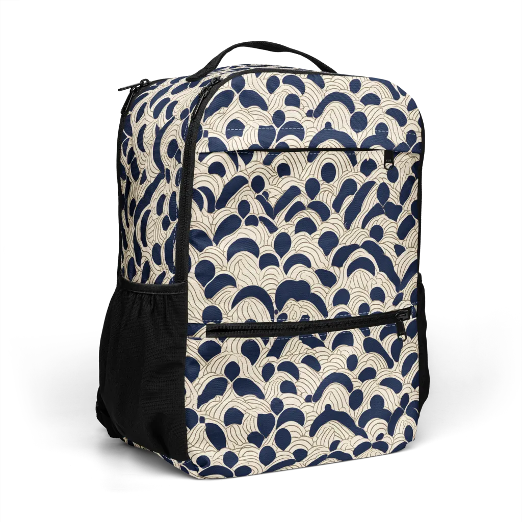 Midnight Seigaiha on Utility Backpack — Right Front