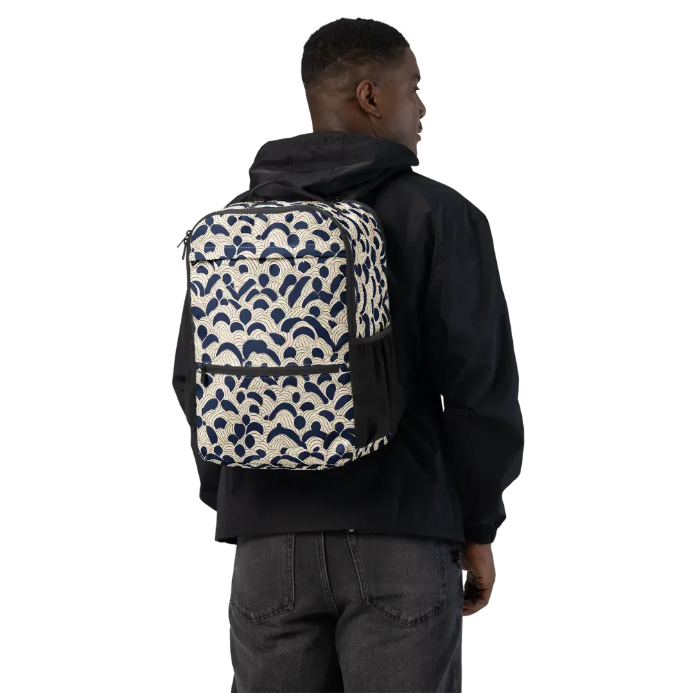 Midnight Seigaiha on Utility Backpack — Back