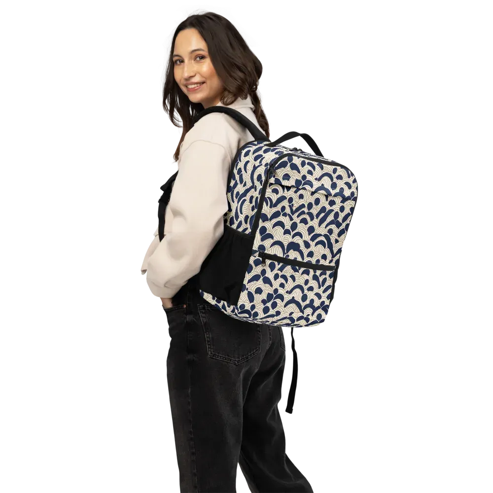Midnight Seigaiha on Utility Backpack — Back