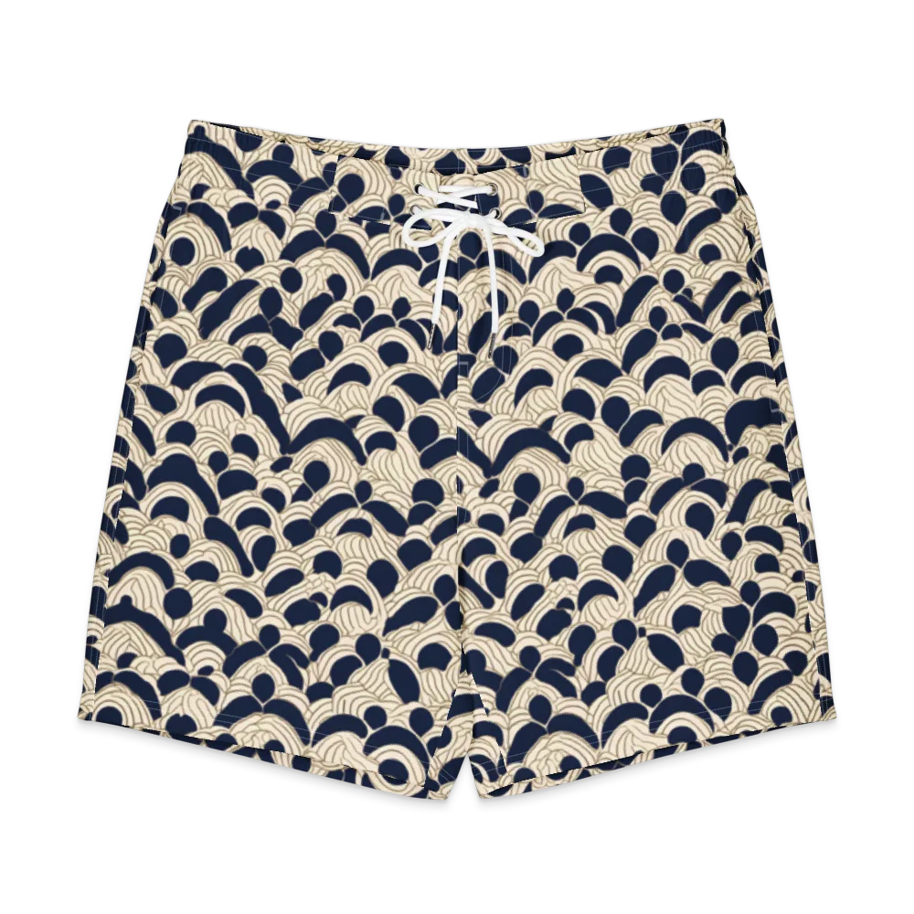 Midnight Seigaiha on Men's Board Shorts — Front