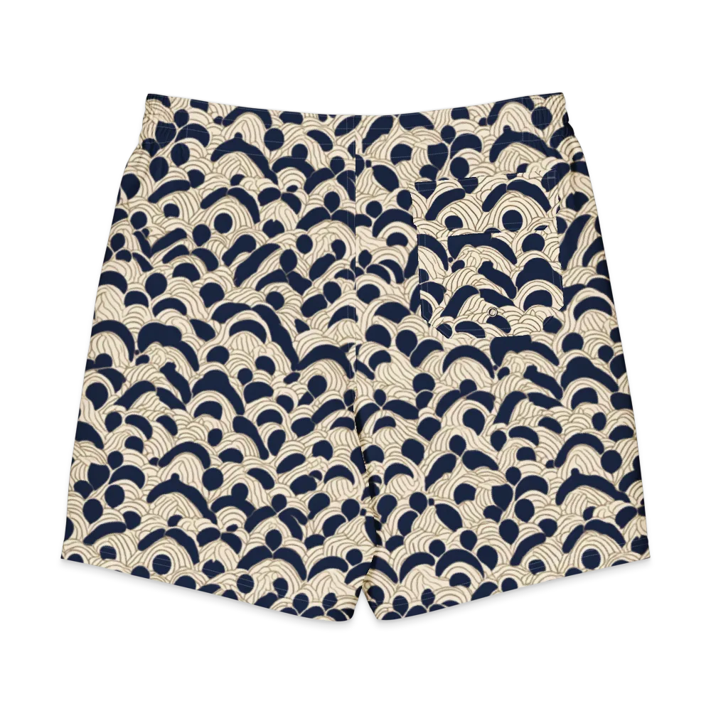 Midnight Seigaiha on Men's Board Shorts — Back