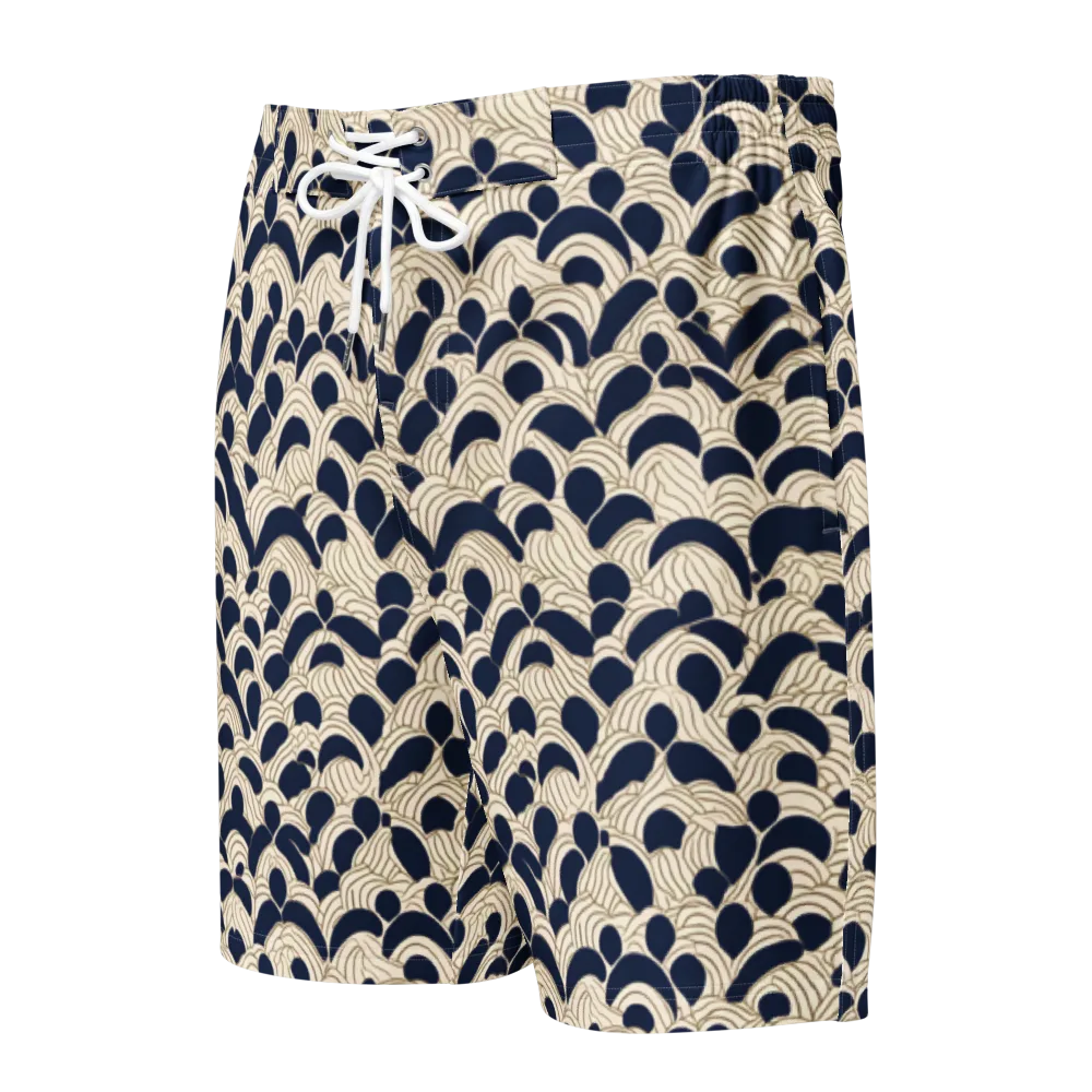Midnight Seigaiha on Men's Board Shorts — Front