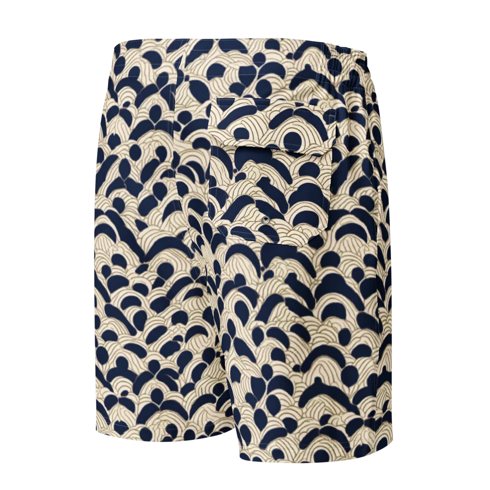 Midnight Seigaiha on Men's Board Shorts — Back