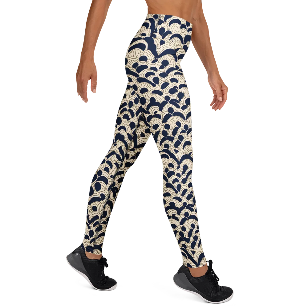 Midnight Seigaiha on Yoga Leggings — Right