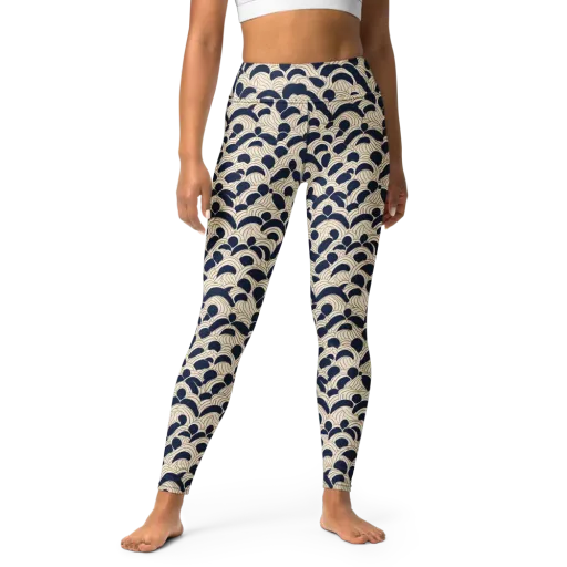 Midnight Seigaiha on a Yoga Leggings