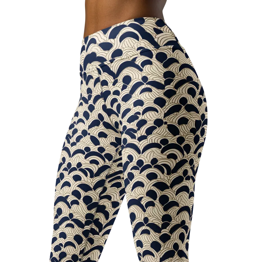 Midnight Seigaiha on Yoga Leggings — Left Front