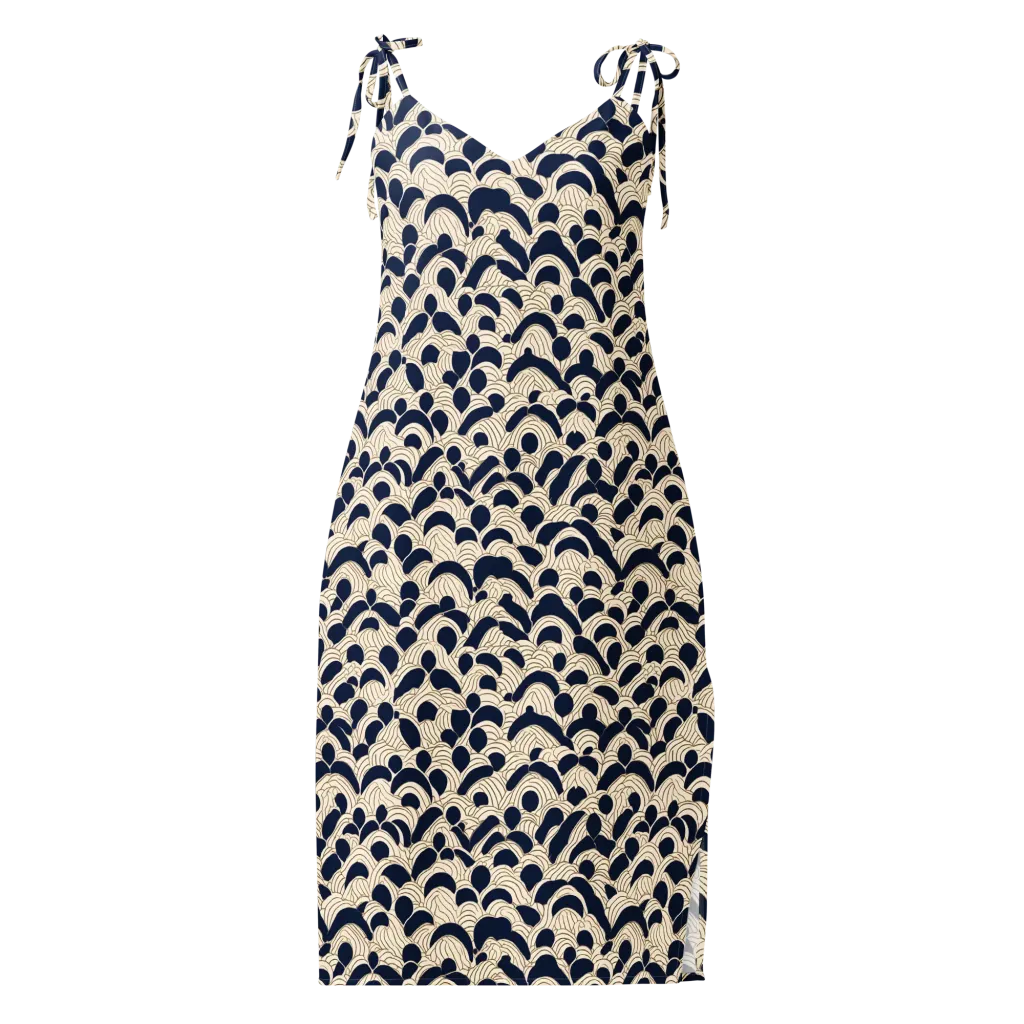 Midnight Seigaiha on Slip Dress — Front