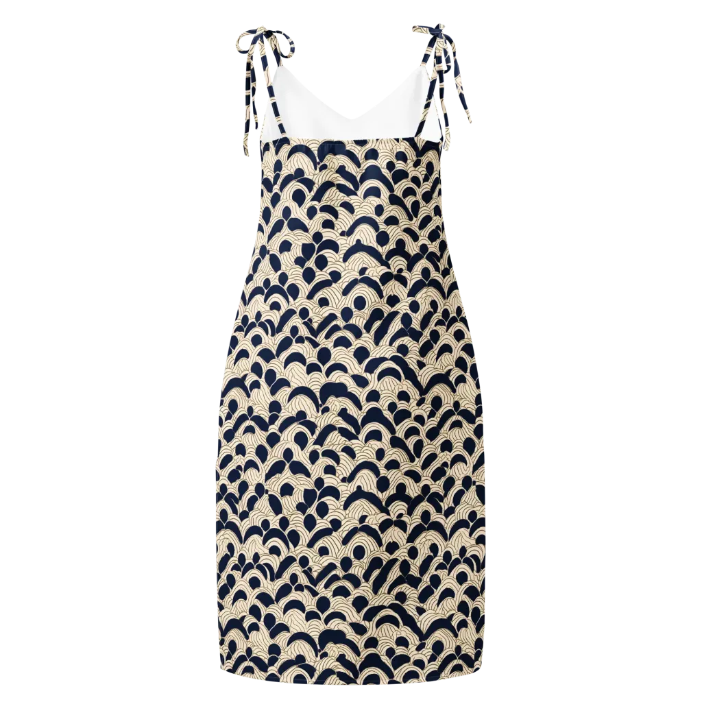 Midnight Seigaiha on Slip Dress — Back