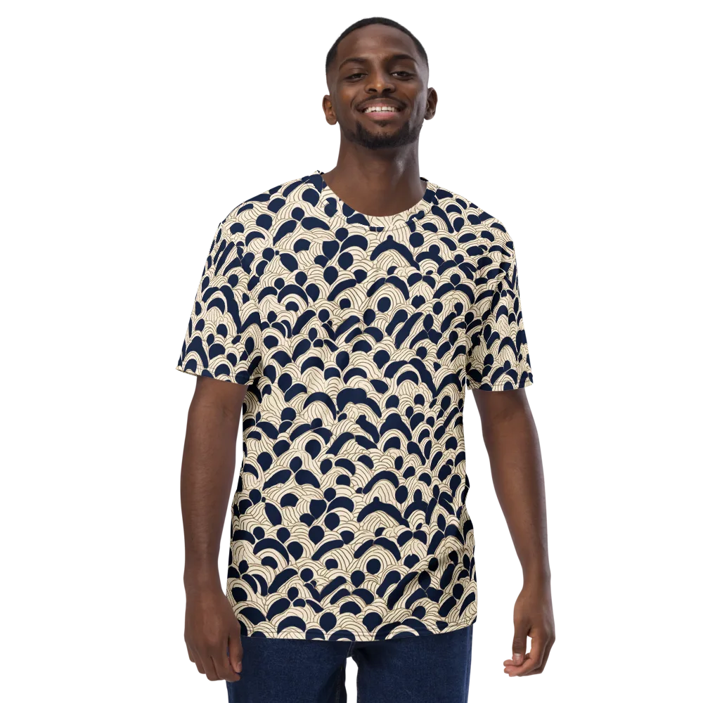 Midnight Seigaiha on Men's Crew Neck T-Shirt — Front
