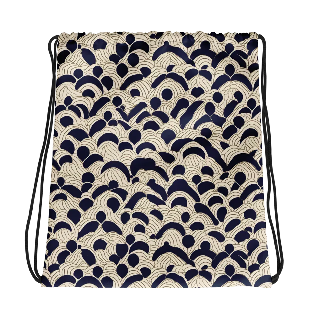 Midnight Seigaiha on Drawstring Bag — Photo