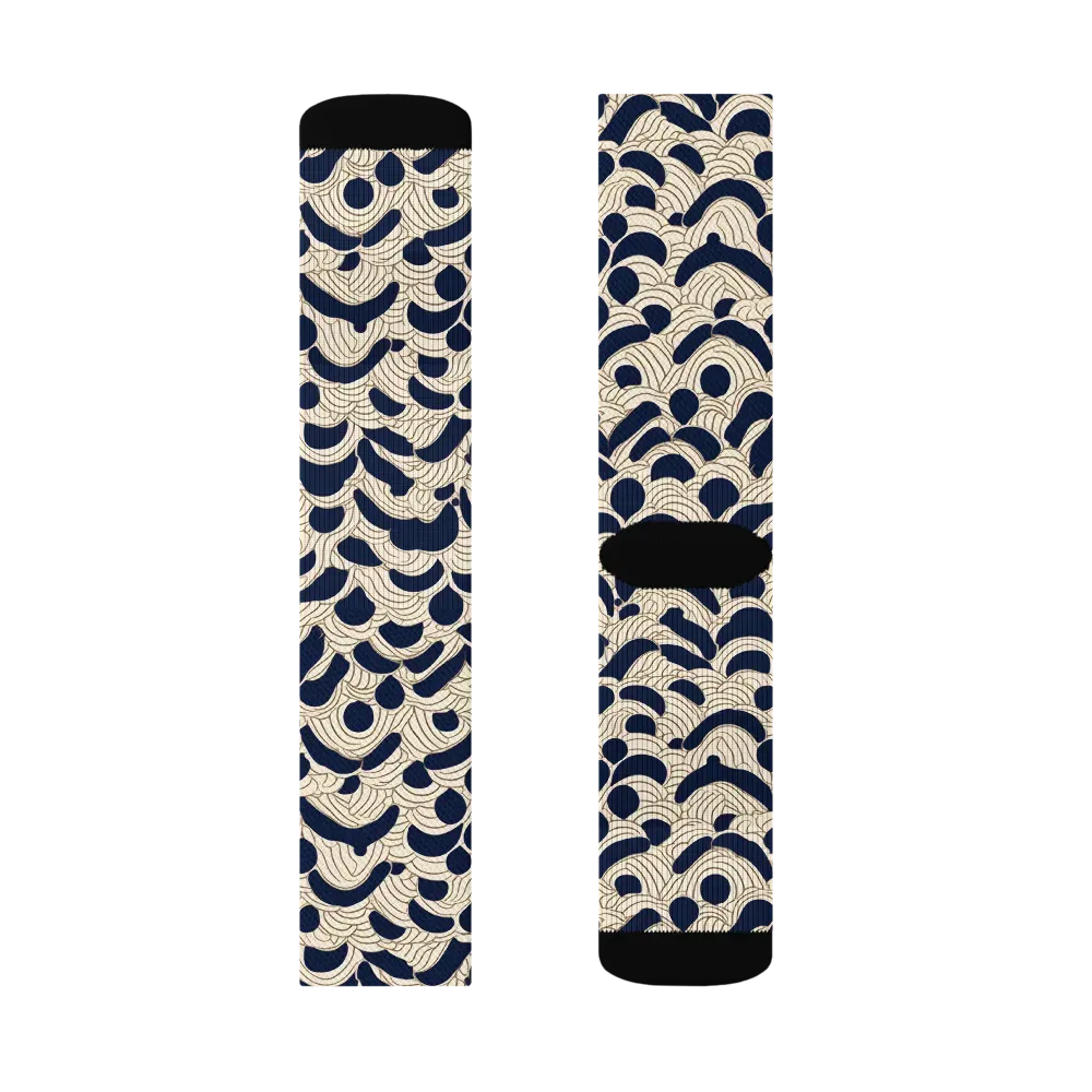 Midnight Seigaiha on Socks — Right Sock