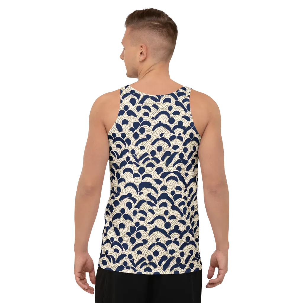 Midnight Seigaiha on Men's Tank Top — Back