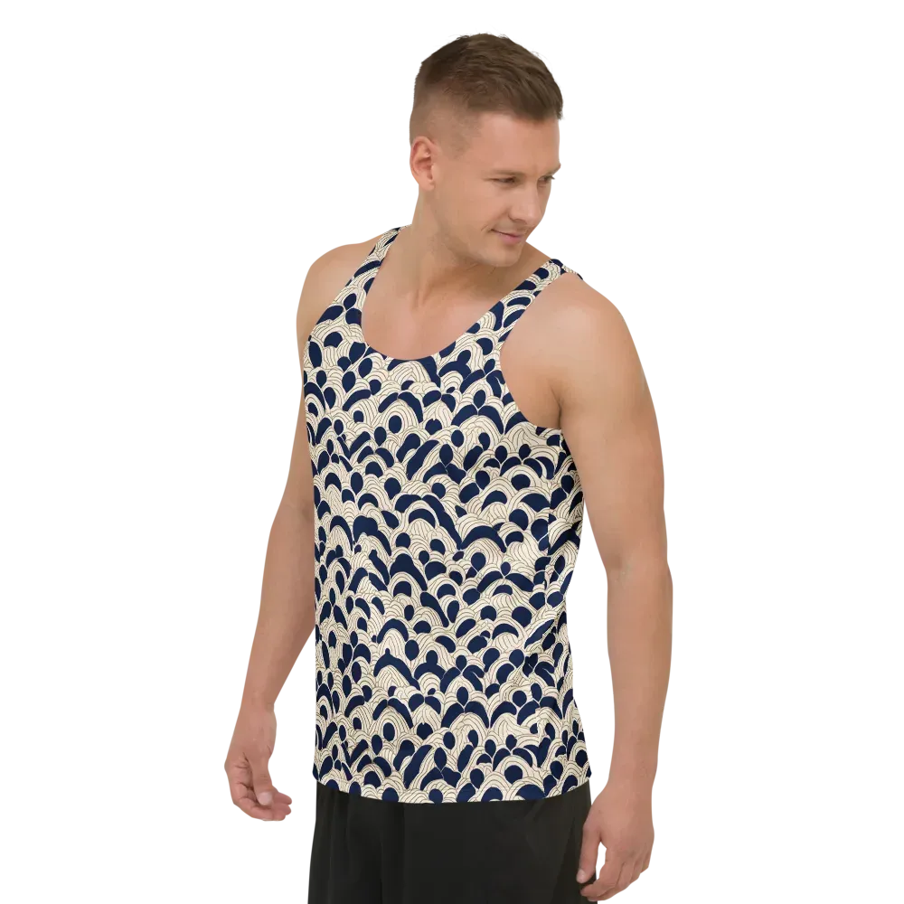 Midnight Seigaiha on Men's Tank Top — Left Front