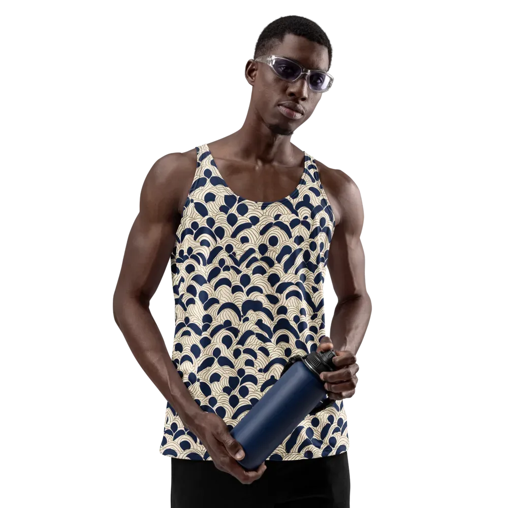 Midnight Seigaiha on Men's Tank Top — Front