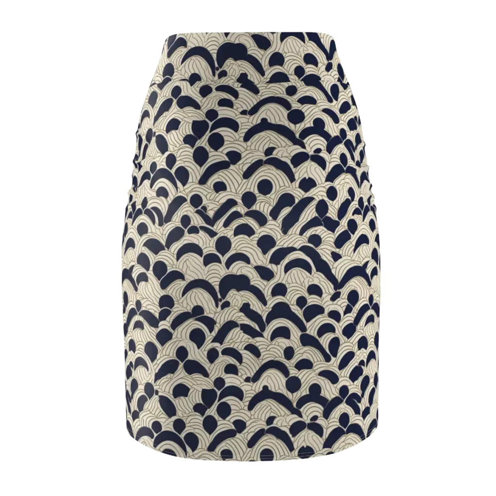 Midnight Seigaiha on Pencil Skirt — Back