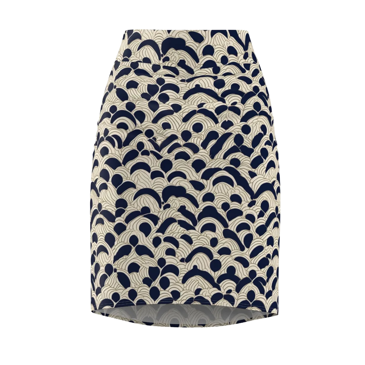 Midnight Seigaiha on Pencil Skirt — Front