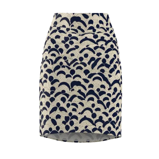 Midnight Seigaiha on a Pencil Skirt