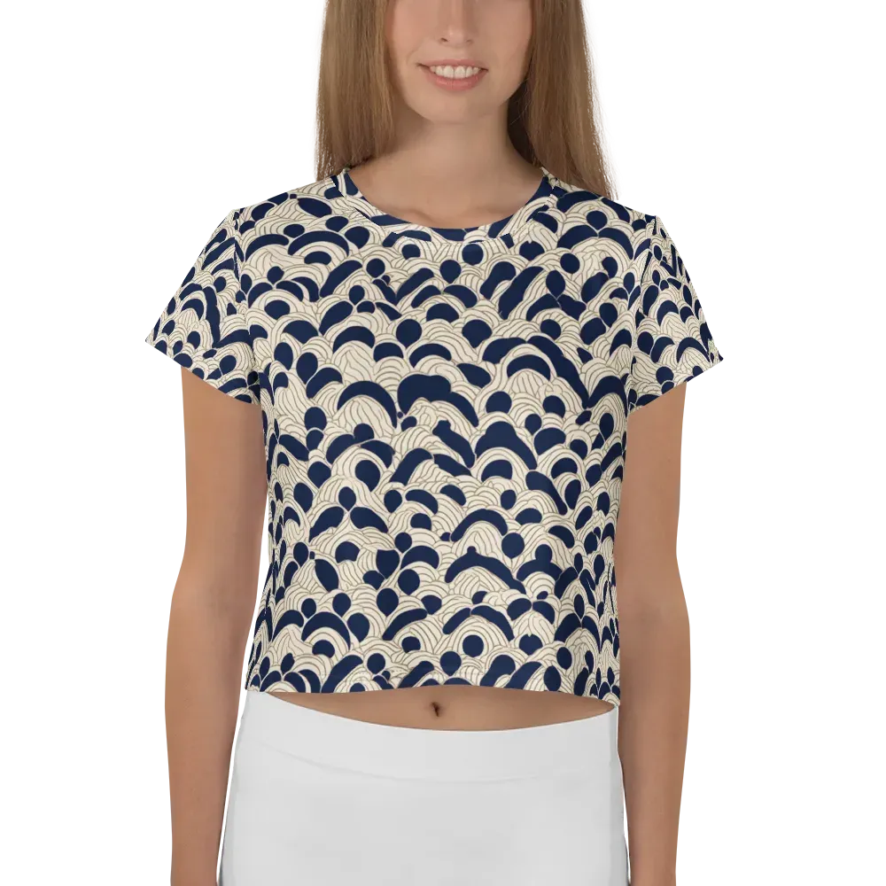 Midnight Seigaiha on Crop Tee — Front