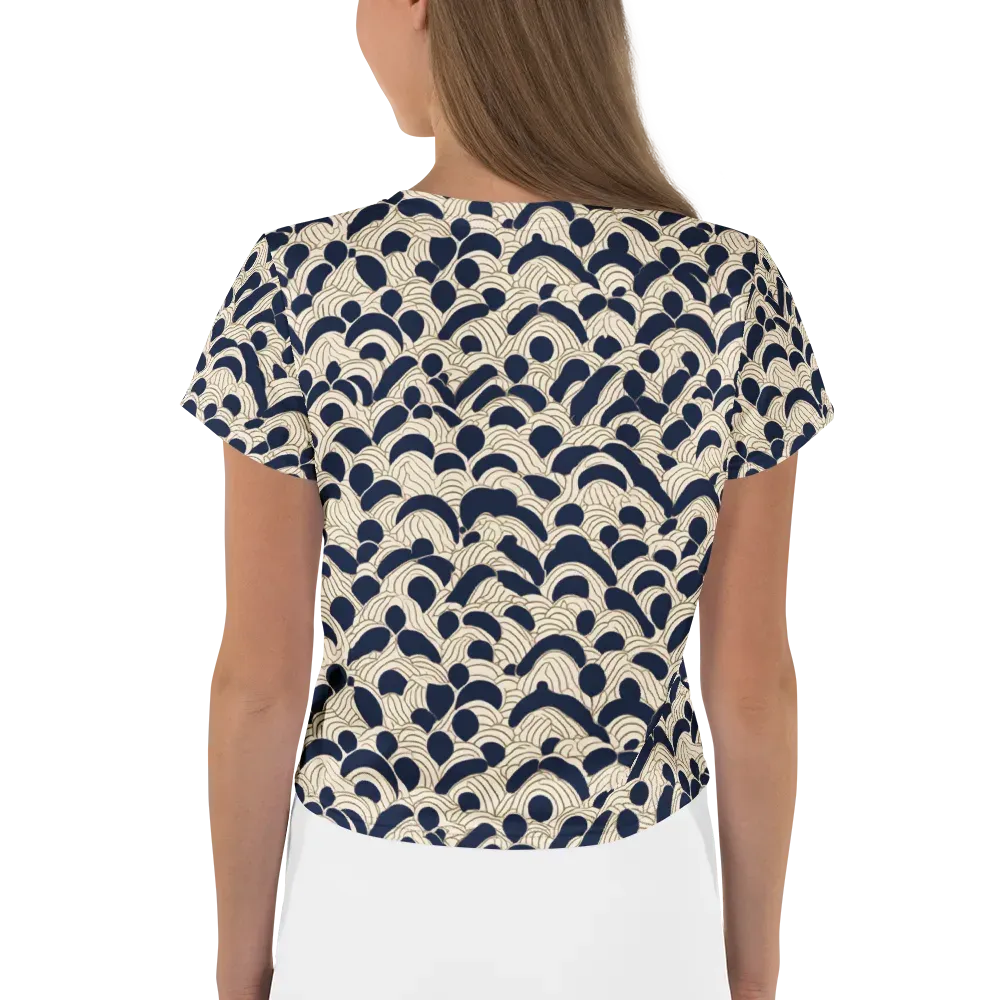 Midnight Seigaiha on Crop Tee — Back