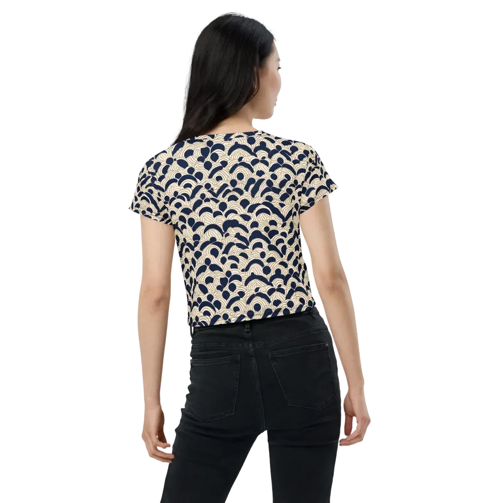 Midnight Seigaiha on Crop Tee — Back