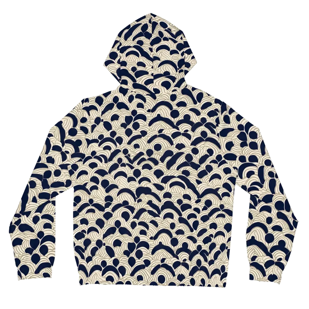 Midnight Seigaiha on Women's Full-Zip Hoodie — Back