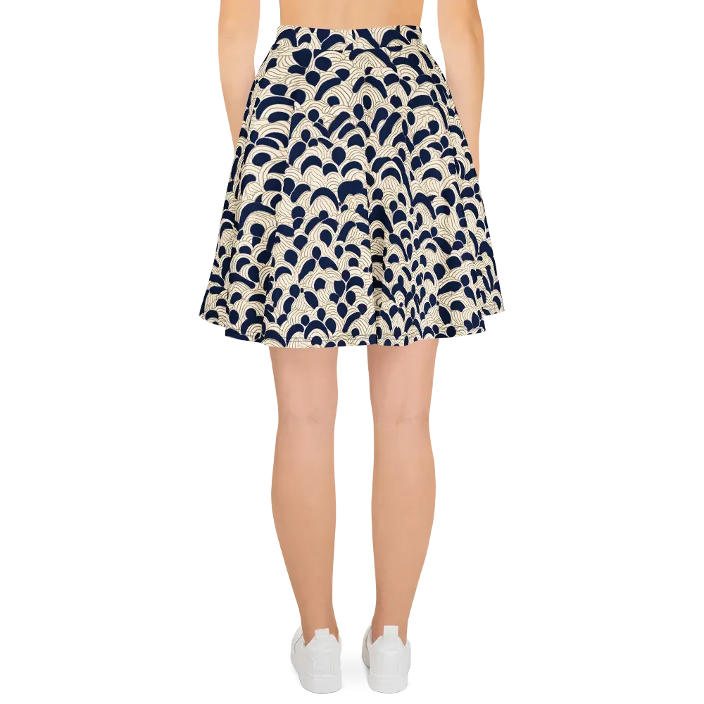 Midnight Seigaiha on Skater Skirt — Back