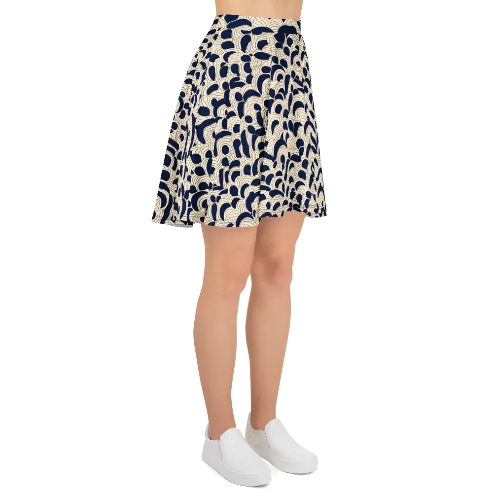 Midnight Seigaiha on Skater Skirt — Right