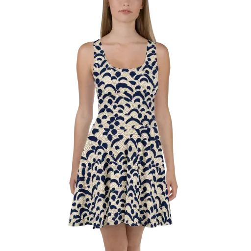Midnight Seigaiha on a Skater Dress