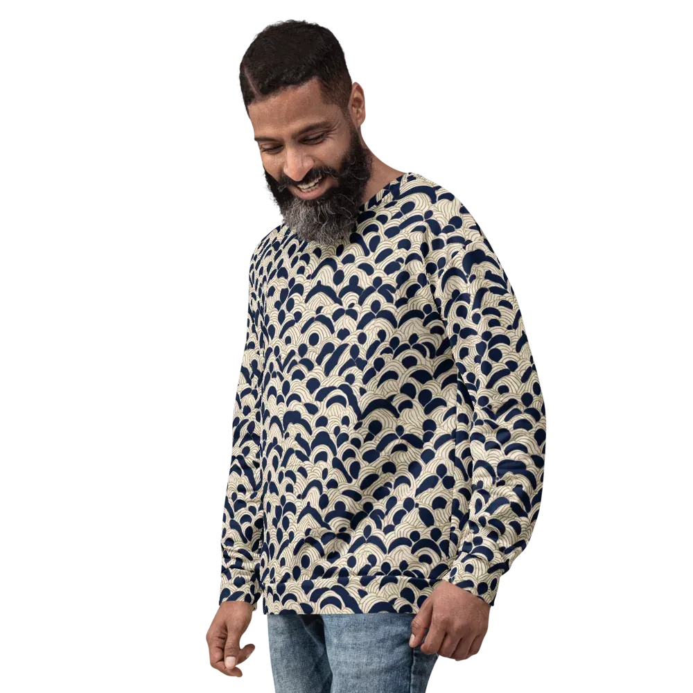 Midnight Seigaiha on Sweatshirt — Left Front