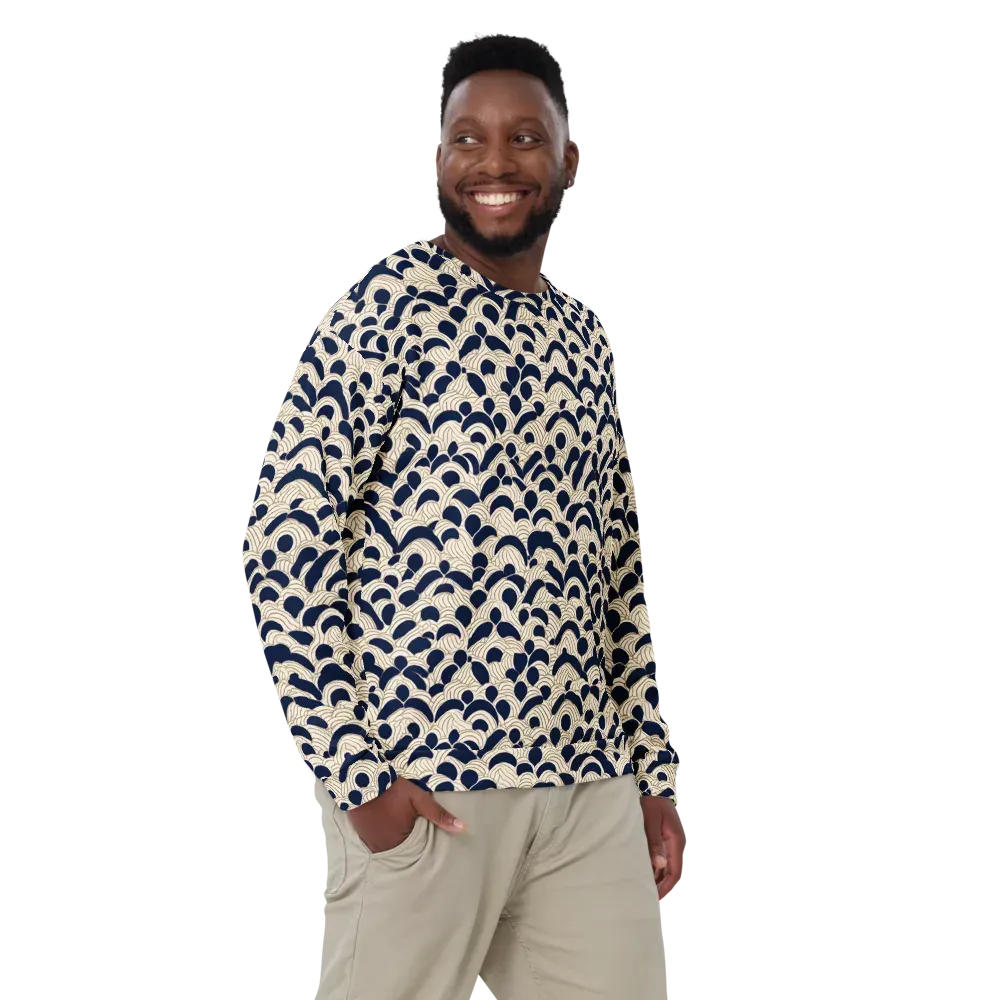 Midnight Seigaiha on Sweatshirt — Front