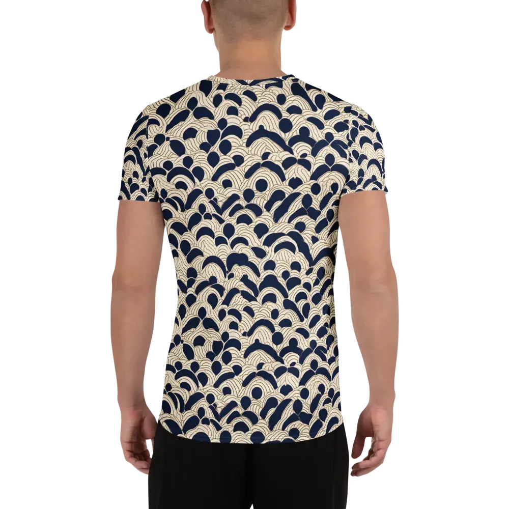 Midnight Seigaiha on Men's Athletic T-Shirt — Back