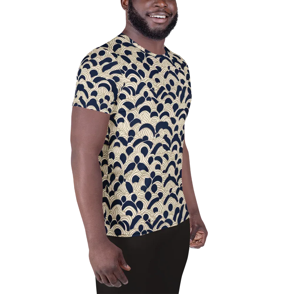 Midnight Seigaiha on Men's Athletic T-Shirt — Right