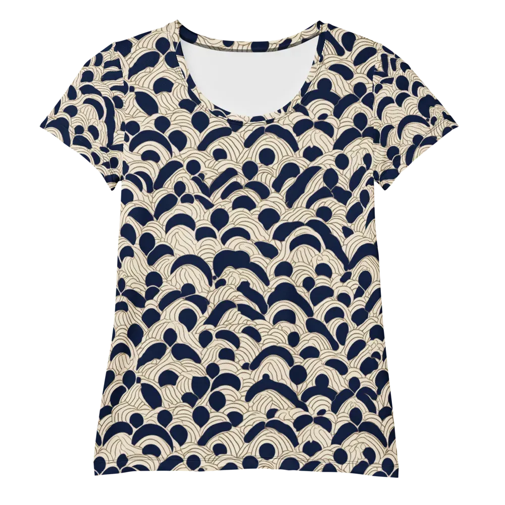 Midnight Seigaiha on Women's Athletic T-Shirt — Front