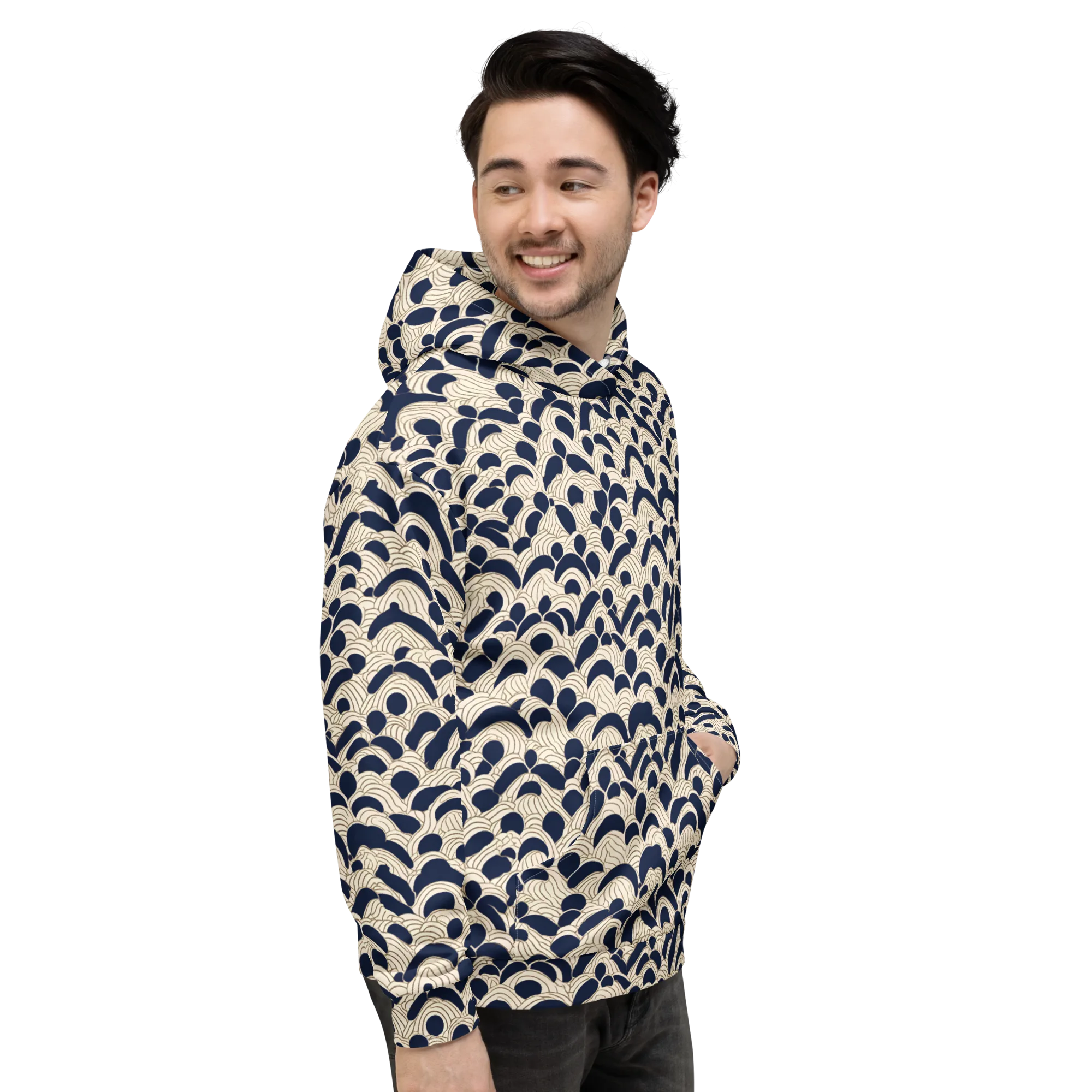 Midnight Seigaiha on Hoodie — Right