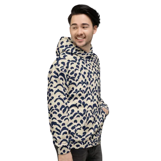 Midnight Seigaiha on a Hoodie