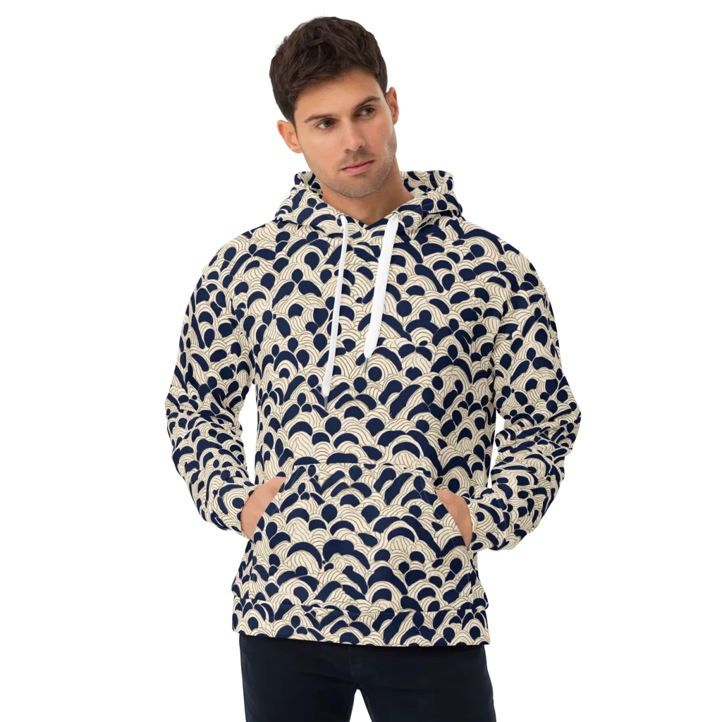 Midnight Seigaiha on Hoodie — Front