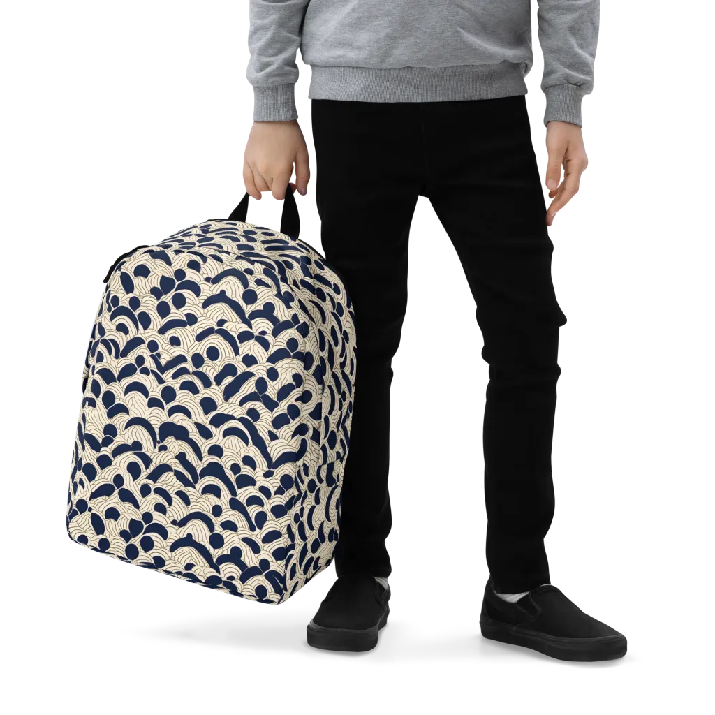Midnight Seigaiha on Minimalist Backpack — Zoomed-in
