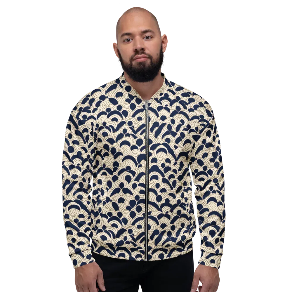 Midnight Seigaiha on Bomber Jacket — Front