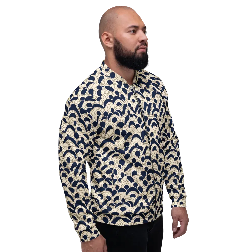 Midnight Seigaiha on Bomber Jacket — Right