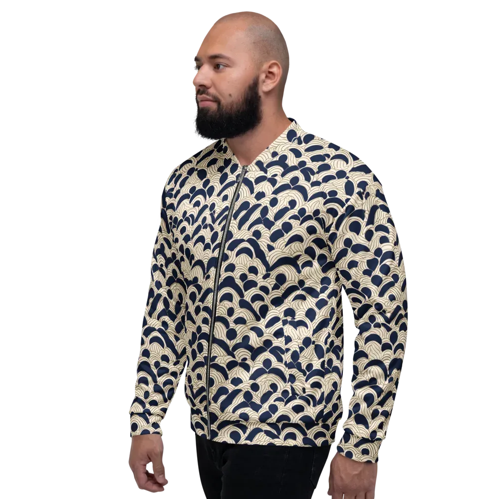 Midnight Seigaiha on Bomber Jacket — Left