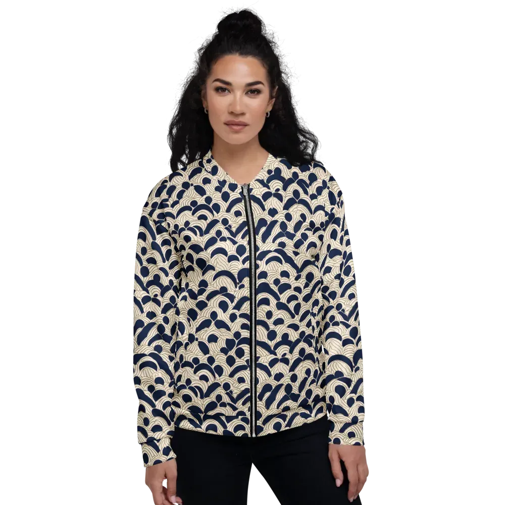 Midnight Seigaiha on Bomber Jacket — Front