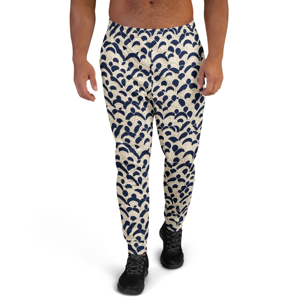 Midnight Seigaiha on Men's Joggers — Front