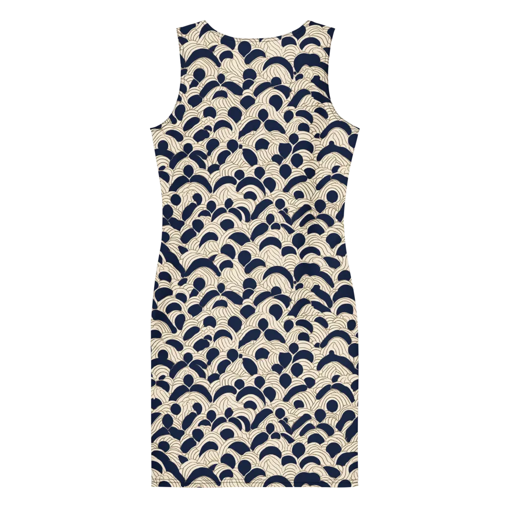 Midnight Seigaiha on Bodycon Dress — Back