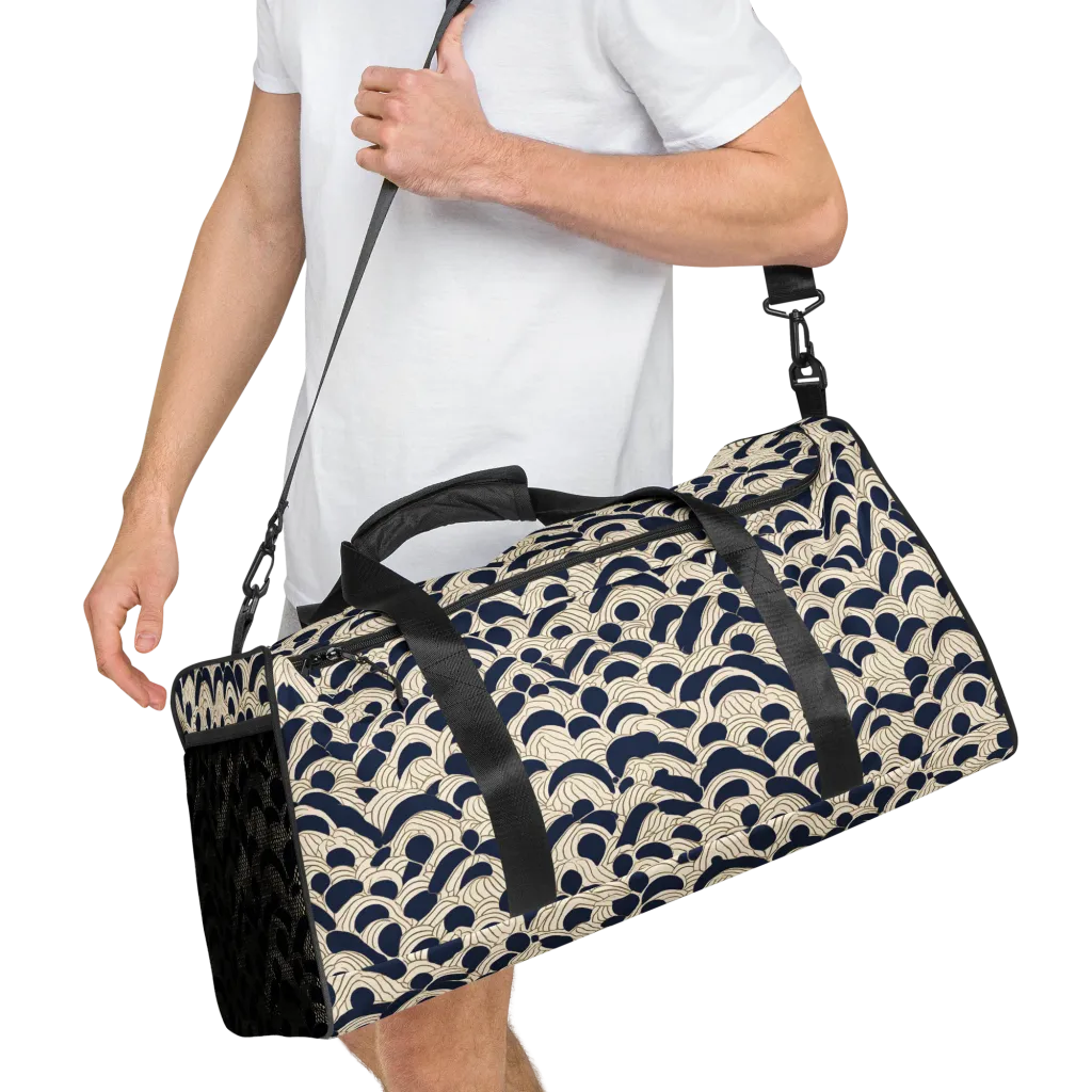 Midnight Seigaiha on Duffle Bag — Right Front