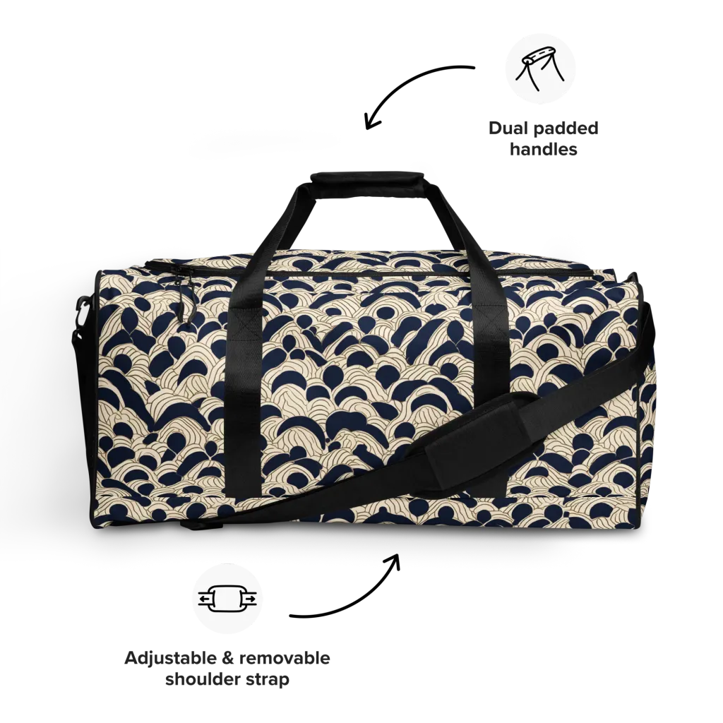 Midnight Seigaiha on Duffle Bag — Front