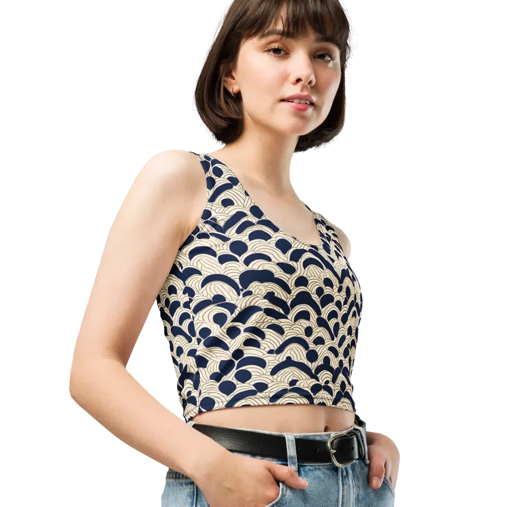 Midnight Seigaiha on Crop Top — Right Front